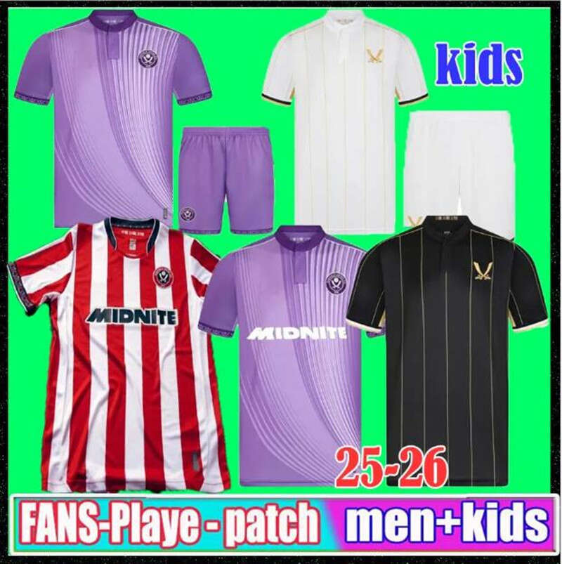 25 26 soccer jerseys 2025 2026 men kids set football shirts BREWSTER OHARE Sheffield unitedES football kit top uniforms sets home away third Kids Kit