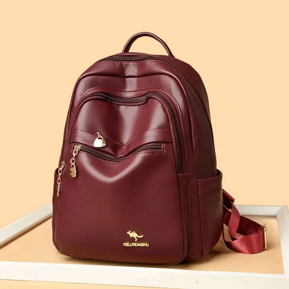 Ladies Casual Designer High Quality Leather Women Shoulder Bag School Bags Large Capacity Backpacks Daily Use