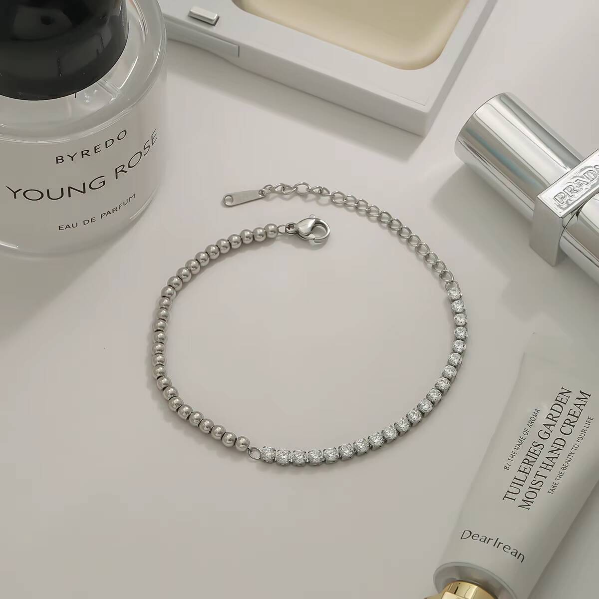 J D Silver and 18K PVD Gold Plating Summer Fashionable Style Mix Ball Tennis Chain Bracelet for Women