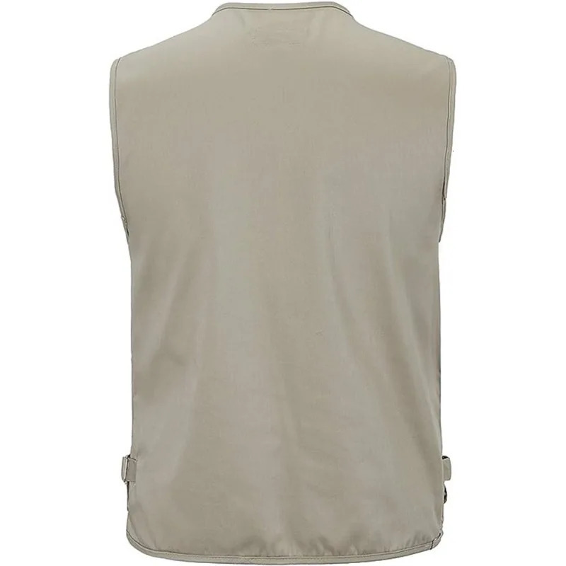 Mens Fishing Pography MultiPocket Vest Outdoor Tactical Mountaineering Sports Solid Color Breathable Sleeveless Jacket 250725