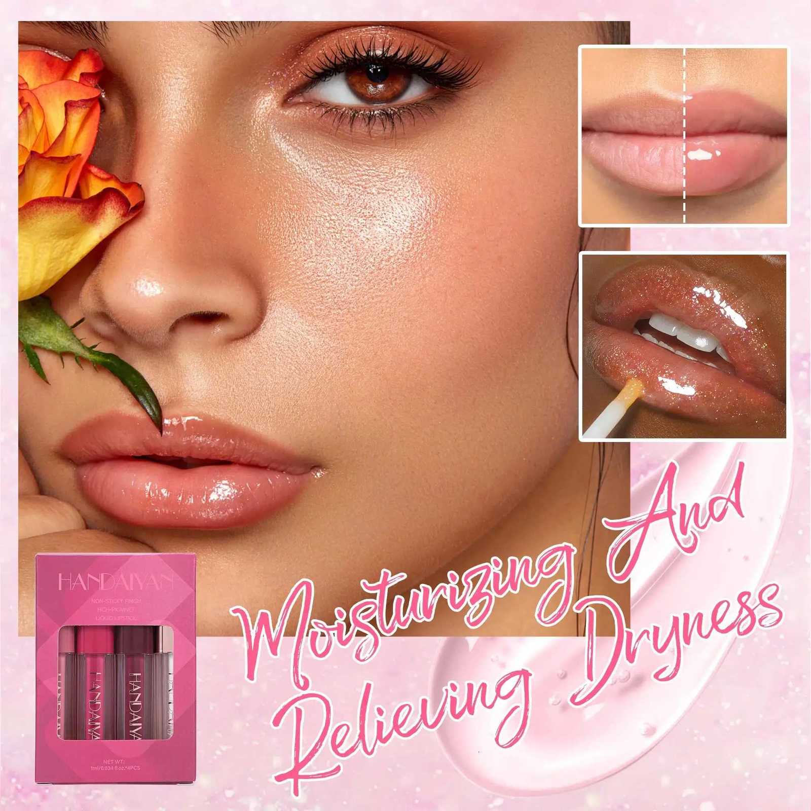 Velvet Liquid Lipstick Set 4pcs Long Wearing Waterproof Lip Gloss Kit Non Transfer Lip Tint Oil Glaze MakeupXJ250724
