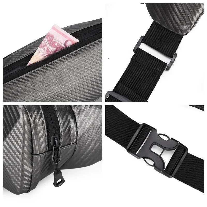 Fi Carb Fiber Textured Mens Ch Bag Designer Cycling Waist Bag Cool Street Wear Sling Crossbody Bags for Men Pouch Bag Y250724