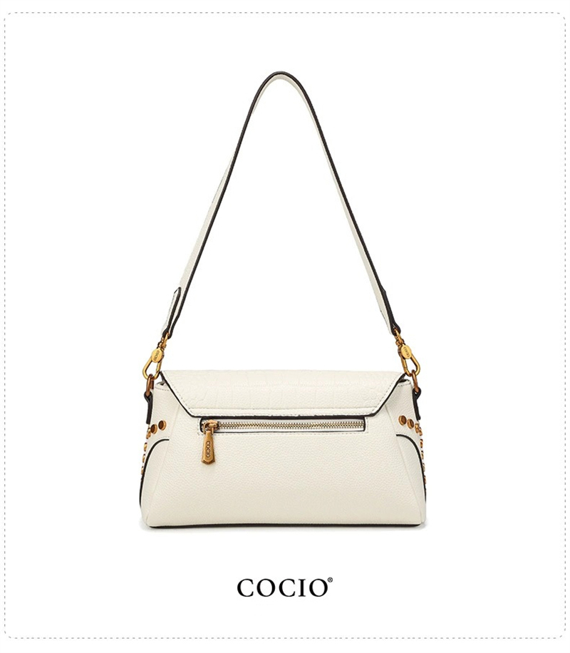 COCIO designer bag New minimalist and versatile high-quality baguette bag casual leather armpit bag womens handbag