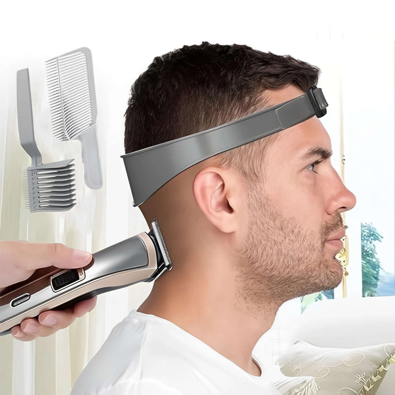 Barber Hair cutting combs set Trimming Neckline Shaving Template and Guide for DIY Haircutting Creating 250716