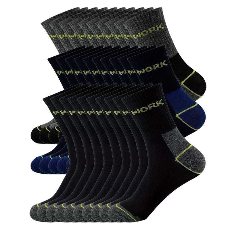 30 pairs of mens moisture absorbing cotton sports cushioning crew neck socks outdoor hiking socks anti-slip X250725
