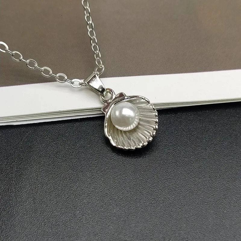 Trendy Summer Shell Pearl Pendant Necklace For Women Fashion Collar Neck Jewelry Wholesale Drop 250716