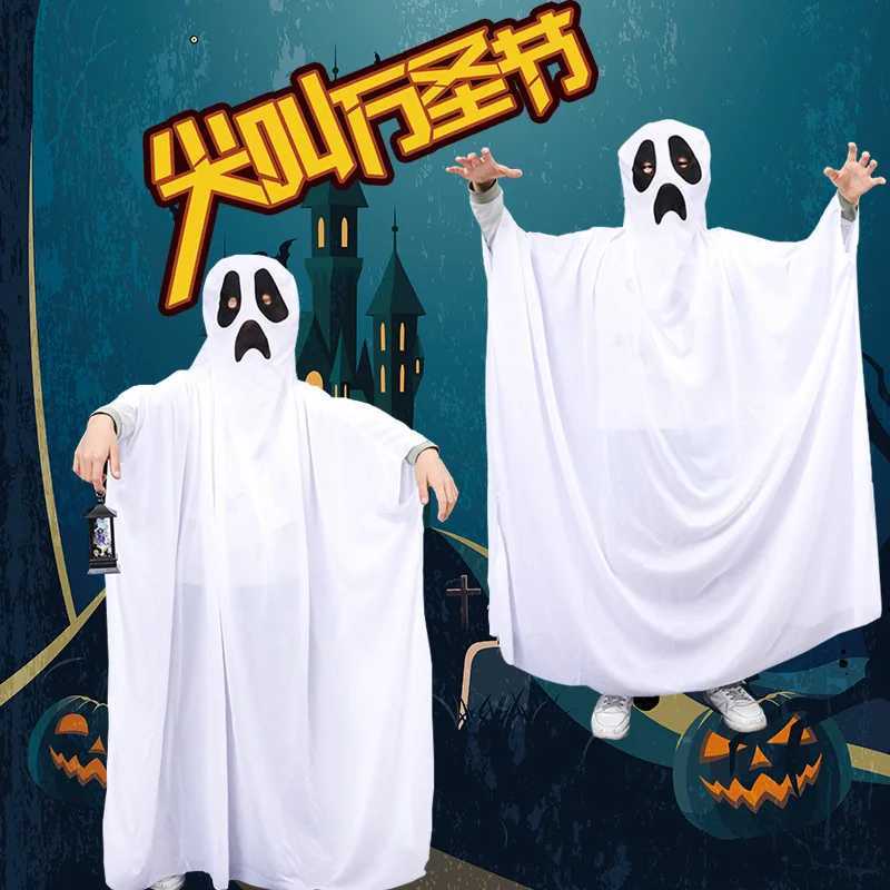 New Halloween Cloak Kids Adult Funny Cape White Ghost Cloak Cosplay Costume Masquerade Carnival Cloak Z250725