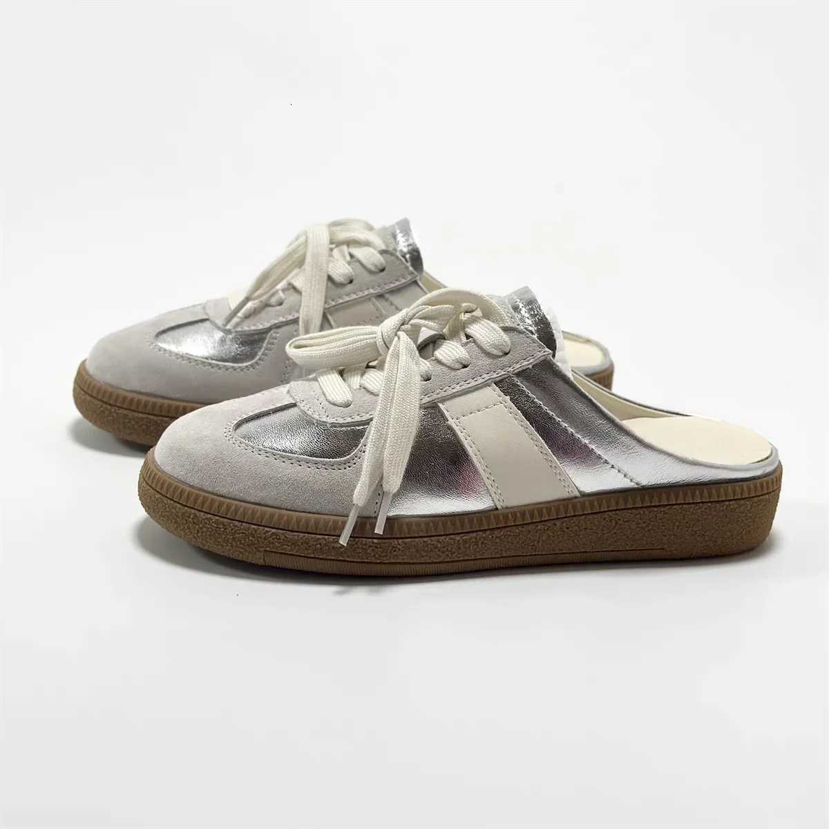 Women Mules Shoes Sports Round Toe Flat Female Footwear Casual Sneakers Platform Summer Slip Creeper Closed-Toe Slippers XJ250725