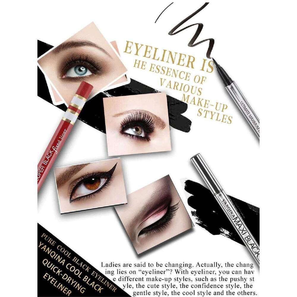 YANQINA Waterproof Makeup Black Liquid Eyeliner Pen Make Up Eye Liner Long-lasting Cosmetics Fast-dry Eyeliners Pencil X250725 X25072