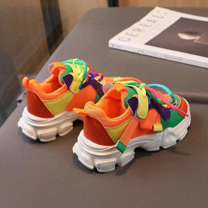 Colorful Fashionable Breathable Mesh Casual Sneakers for Boys and Girls Sport Shoes Suitable All Seasons 250725