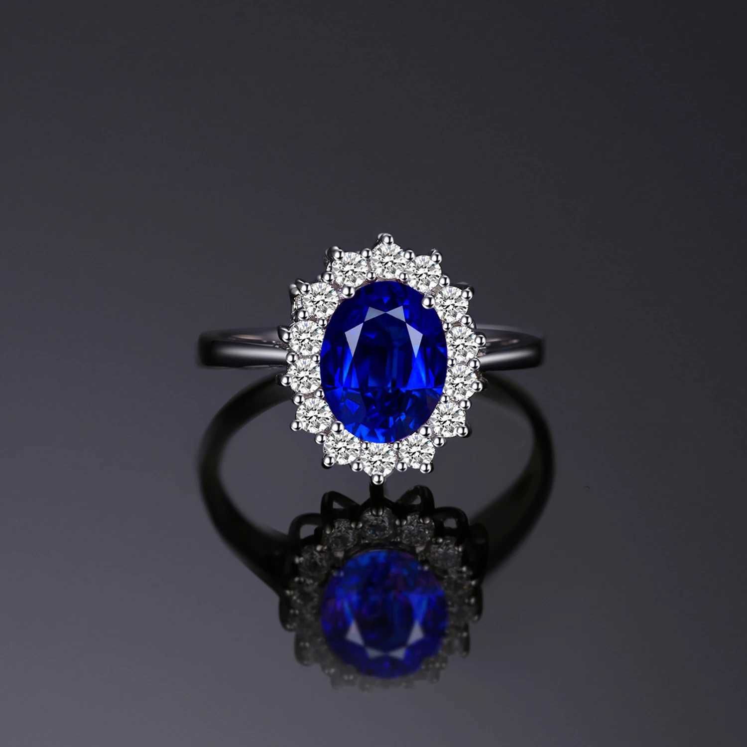 Princess Diana of the Jewelry Palace created a blue sapphire 925 sterling silver engagement ring ruby natural amethyst lemon blue yellow jade W250417