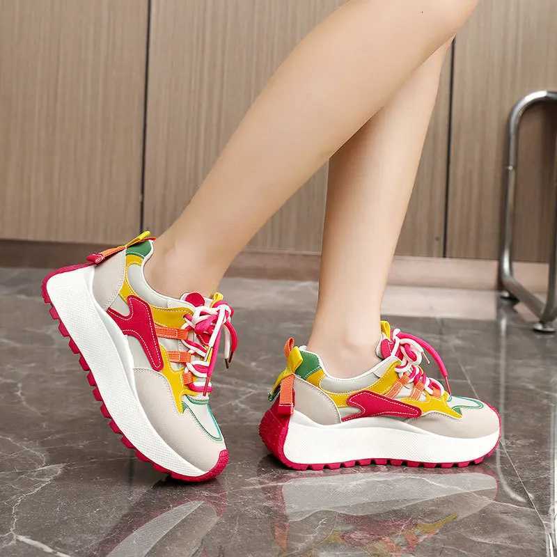 2025 Womens Sneakers Summer Running Sports Thick Bottom Height Increasing Breathable Casual Shoes Womens Shoes XJ250725