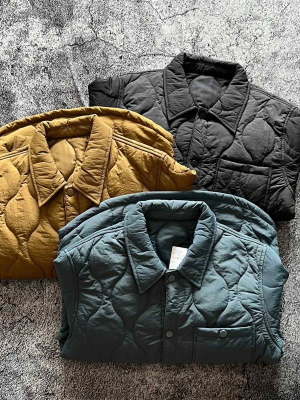 Quilted Cotton Lingge Japan Retro Oversize Loose Thermal Jackets Mens Lightweight Autumn Winter New Casual Cotton Padded Coats X250725