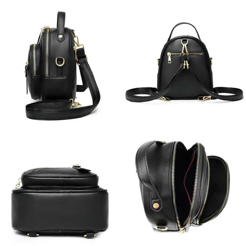 Mini Backpack Wen Luxury Leather Shoulder Bag For Girls Kids Multi-Functional Small Backpack Fem Purse Fi Small Backpack Y250724