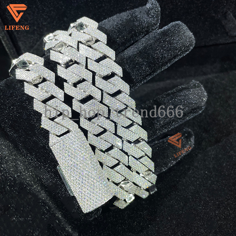 925 Sterling Silver Iced Out VVS Moissanite Diamond Pendant Fine Jewelry Hip Hop Cuban Link Chain Men Gold Plated White Gold