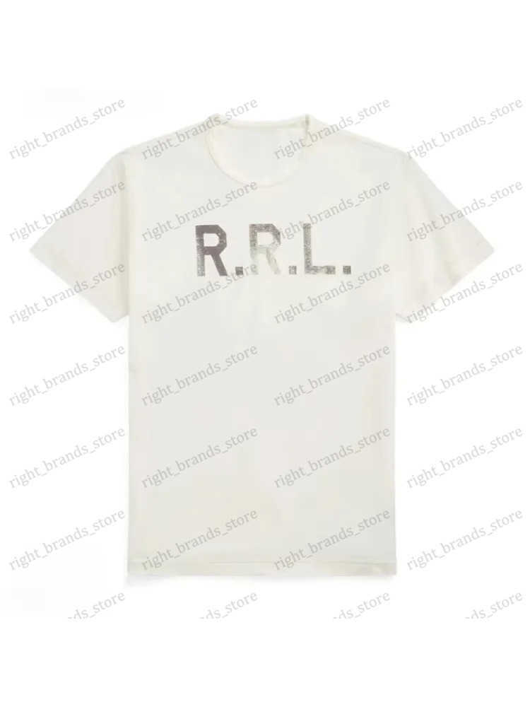 2025 Summer Rrl Letter Fashion Luxury Brand Printing High Quality Mens and Womens Printed Letter Round Neck T-shirt T250725