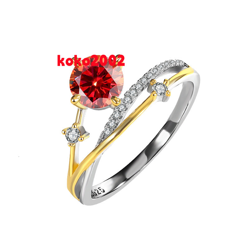 925 Sterling Silver Womens Wedding Engagement Statement Jewelry Sparkling VVS1 Clarity Moissanite Multi-Layer Lines Rings