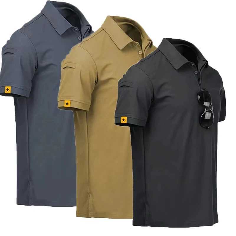 Men Summer Quick Dry T-shirt Camping Hiking Trekking Fishing Trainning Breathable Pullover Climbing Tees Casual Cargo Shirts Y250724
