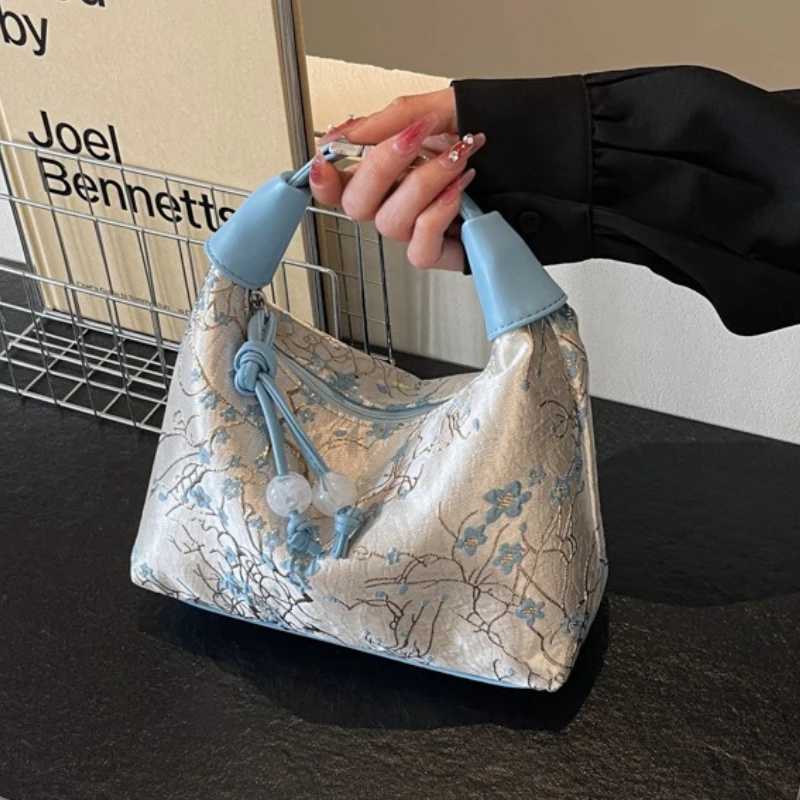 Casual Embroidered Chinese Style Handbag Purses Canvas Hanfu Embroidery Handbag Zipper Crossbody Bag Cheongsam Bag Party Y250725