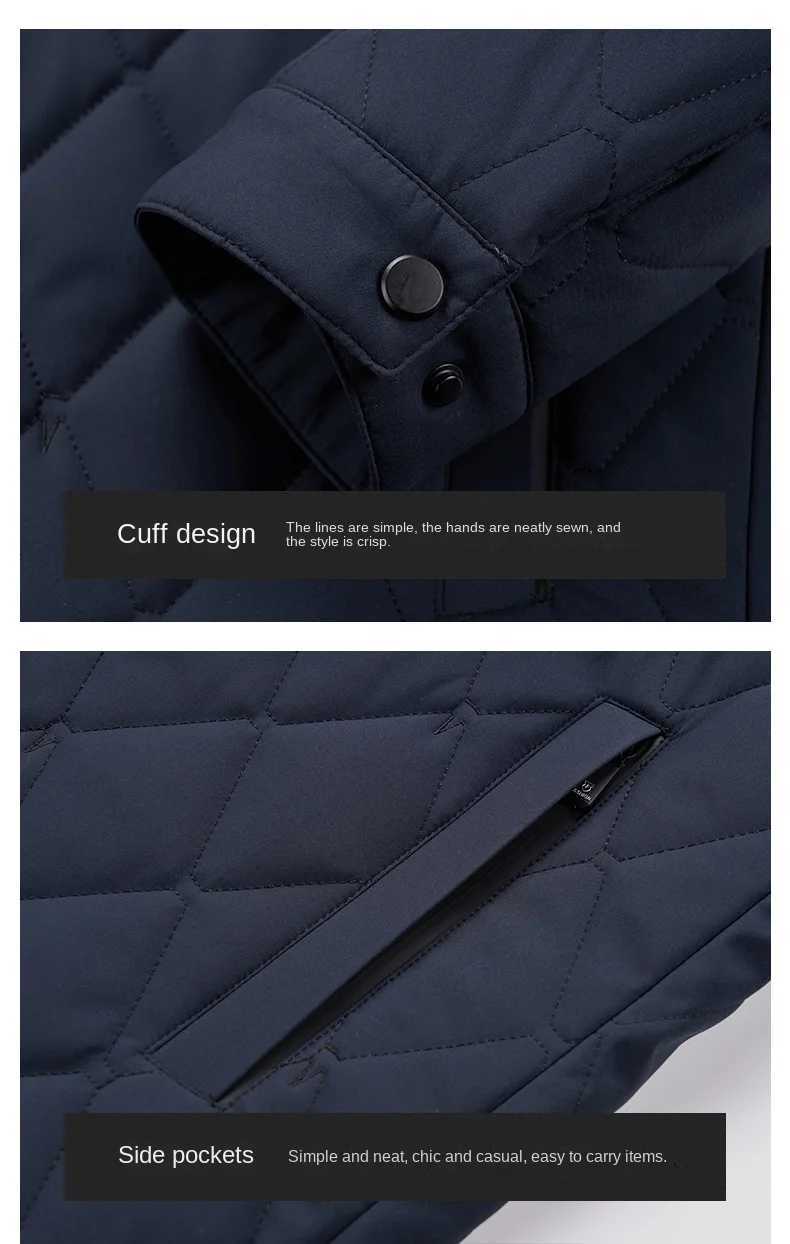 Mens Padded Clothes Autumn and Winter New Solid Color Casual Warm Windproof High-end Business Lapel Coat Mens Fleece Jacket X2507251