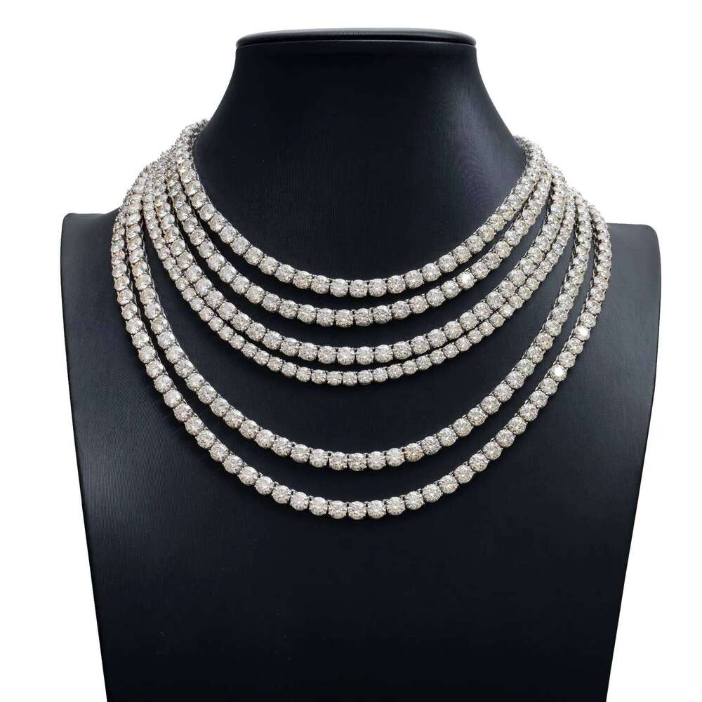 vVSMorganite6.5mm Genuine 10K 14K VVS5mm Silicon Stone Tennis Chain Bracelet Necklace Sinocre Hip Hop Lover