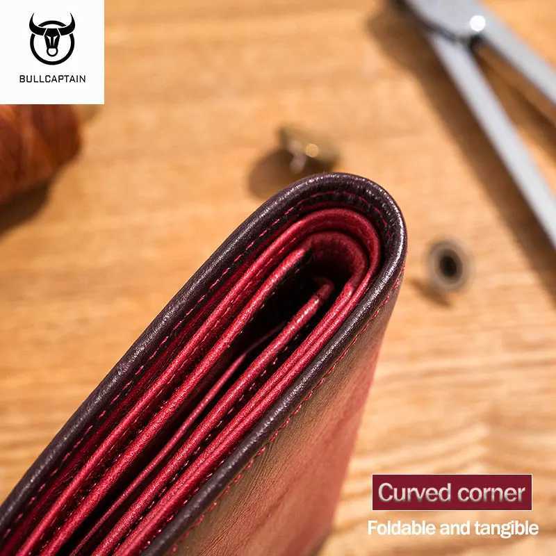 BULLCAPTAIN RFID Blocking Mens Leather Wallet Bifold Slim Wallet Multi-card Card Holder ID Wallet QB 05 Z250725