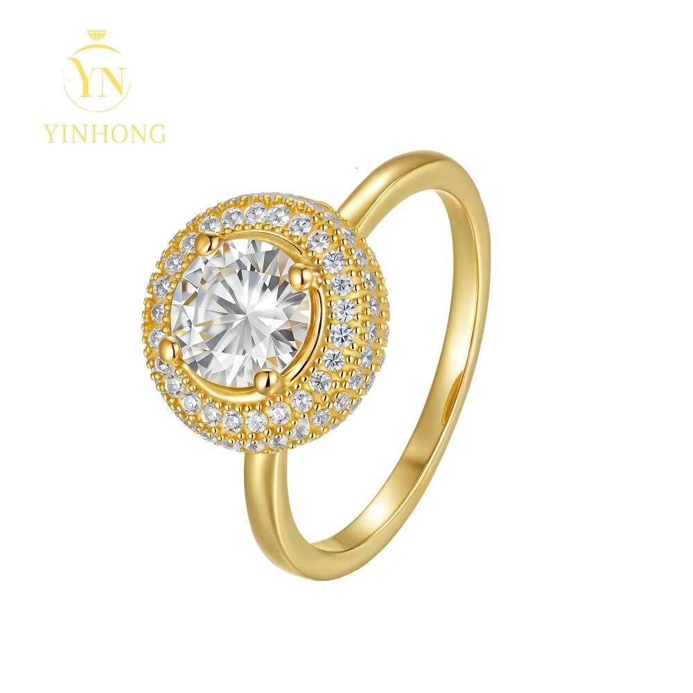 Customizable 925 Sterling Silver Moissanite Diamond Wedding Rings Luxury Jewelry for Women