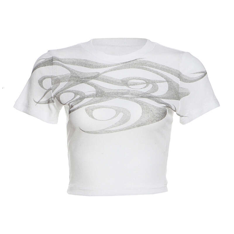2025 Summer New Fashion Trend Round Neck Slim Fit Versatile Elegant Straight Shoulder Short Sleeve T-Shirt Top b5c