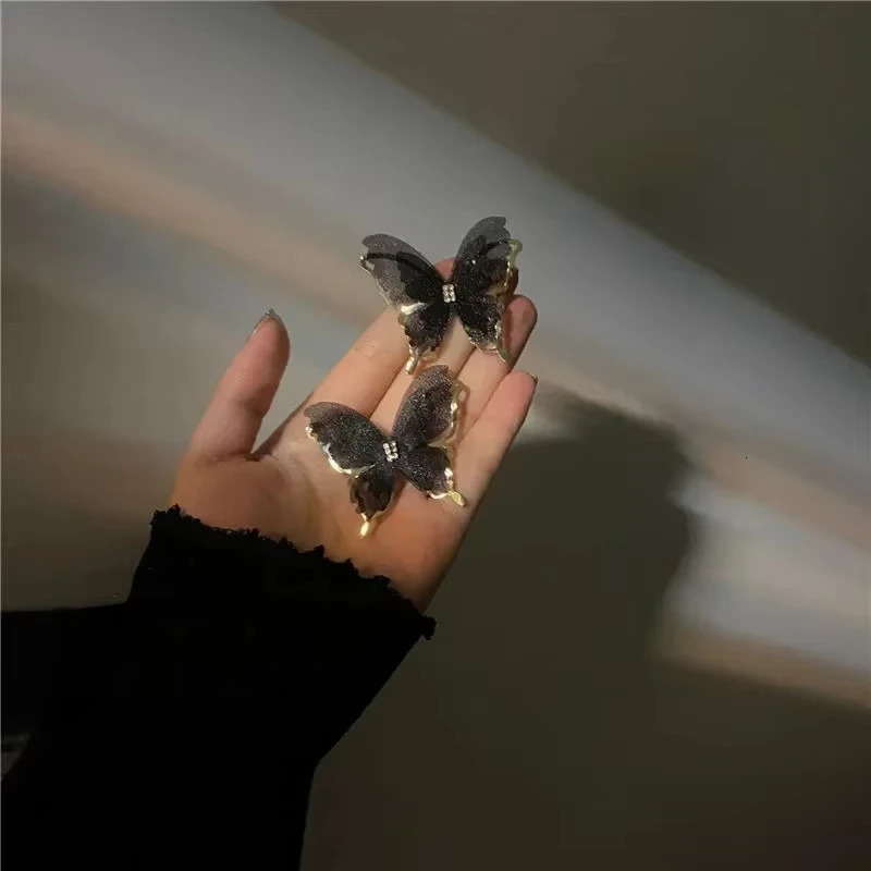 FTCY Hollow Mesh Butterfly Stud Earrings for Women Trendy Elegant Sweet Womens Party Jewelry Gift 250715
