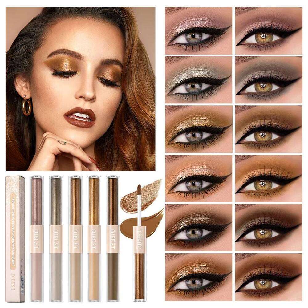 Double Head Glitter Liquid Matte Shadow Contour Lying Silkworm Eye Cosmetics Waterproof Lasting Eyeshadow Makeup X250725