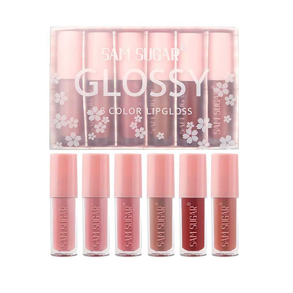 SAM SUGAR 6pcs Color Velvet Touch Lip Gloss SetSilky ExtensionHighly Saturated ColorLong Lasting Lasting Liquid LipsticksXJ250724