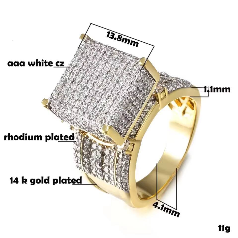 Dubai Style Cool VVS Moissanite Ring for Men 925 Silver Hip Hop Fashion Jewelry with Iced Paved Statement Piece