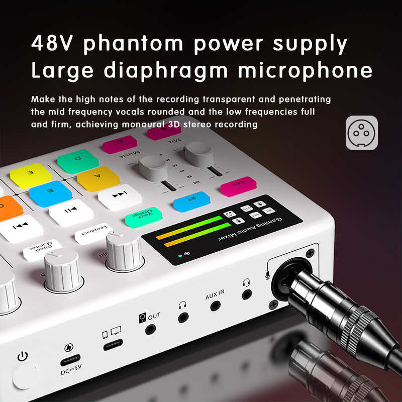 G1 tuner, TK game computer sound card RGB lighting mixer, computer, mobile phone live streaming, recording, universal S25725