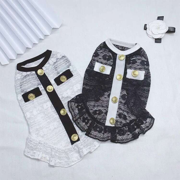 Pet Summer Lace Dress Little Chanel Style Small Dogs Cats Thin Milk Dog Clothes