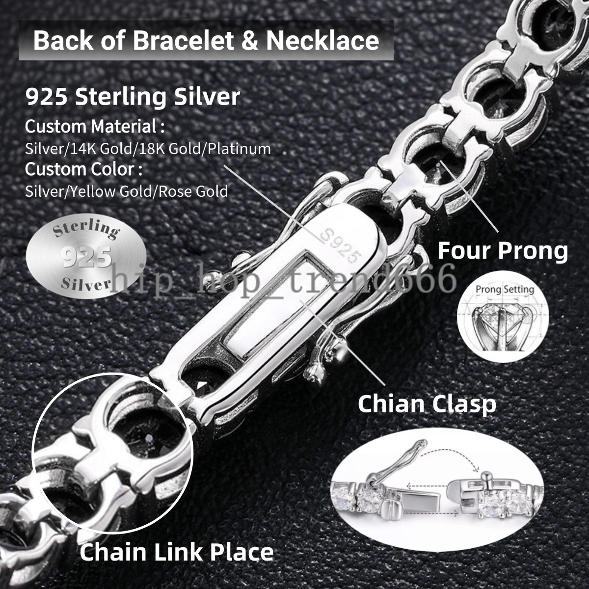 4mm 5mm Fine Jewelry Tennis Chain Setting Single Row VVS Moissanite Diamond Luxury Hip Hop 925 Silver Necklace for Men Women