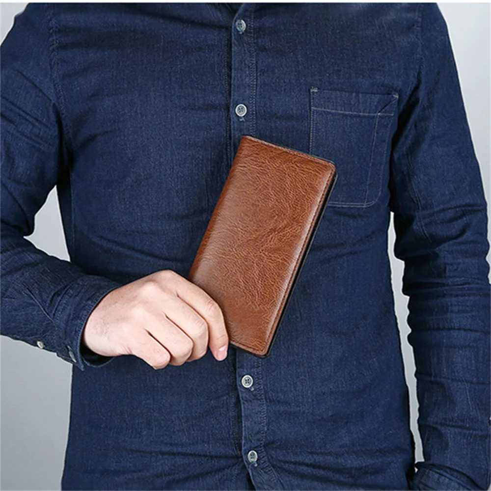 Mens Wallet PU Leather Multi Card Multi Functional Long Travel Thin Youth Bag Large Banknote Passport Card Holder Money Purses Z250725