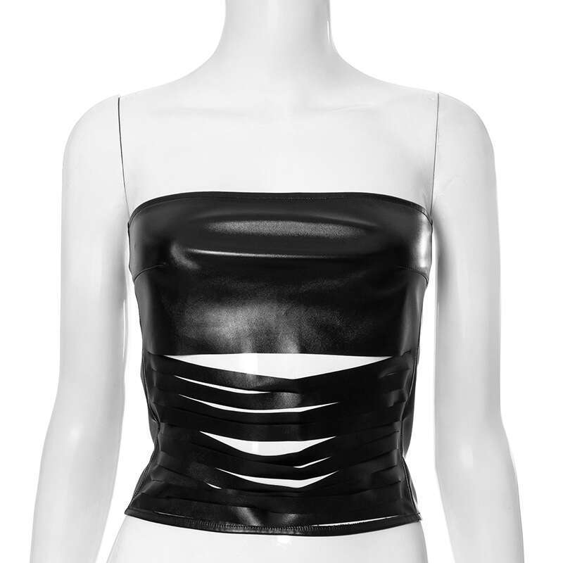 Y25tp120 Women's Summer New Solid Color Strapless Backless Sexy Top B5
