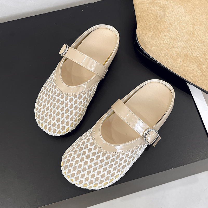 Ddmysports Hollow Woven Closed Toe Half Slippers For Women Summer Outdoor New Flat Breathable Slip On Clogs Sandals Outdoor Shoes