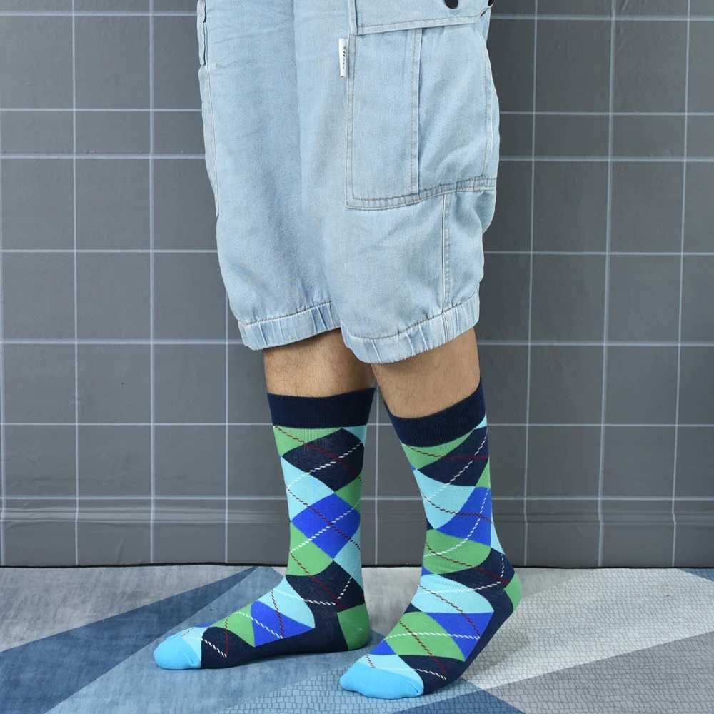 5-Pack Mens Color Dress Casual Fashion Happy Socks Combed Cotton Socks Mens Gifts X2507251