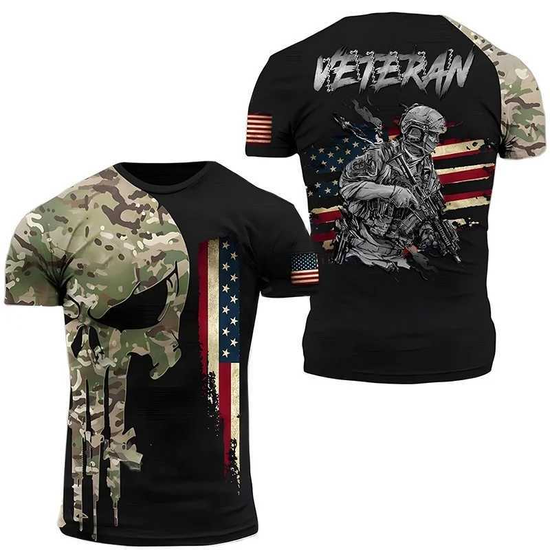USA US Forest Desert Camouflage T Shirt for Men Clothing 3D Skull Printed T-Shirt Short Sleeve Olive Quick Dry Jungle Tee Shirt Y250724
