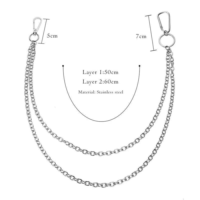 Stainless Steel Trousers Hipster Key Chain Punk Street Big Ring Metal Wallet Belt Chain Pant Keychain Unisex HipHop Jewelry Gift 250722