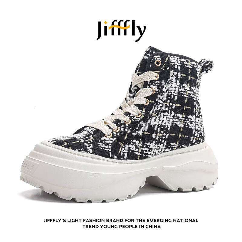 Jifffly Cotton 2025 Summer New Fleece-Lined Fashion Trendy Versatile Sports Height-Increasing Warm Short Boots