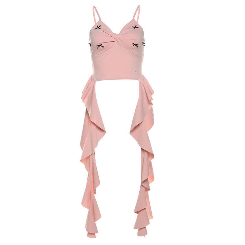 2024 Summer New Street Fashion Bowknot Sexy Strapless Crop Top for Women 489