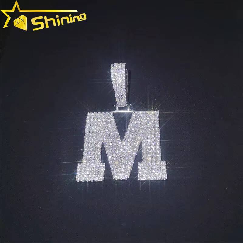 Hot Sale VVS Moissanite Iced Out Jewelry Pass Diamond Tester Pendant S925 Letter Pendant
