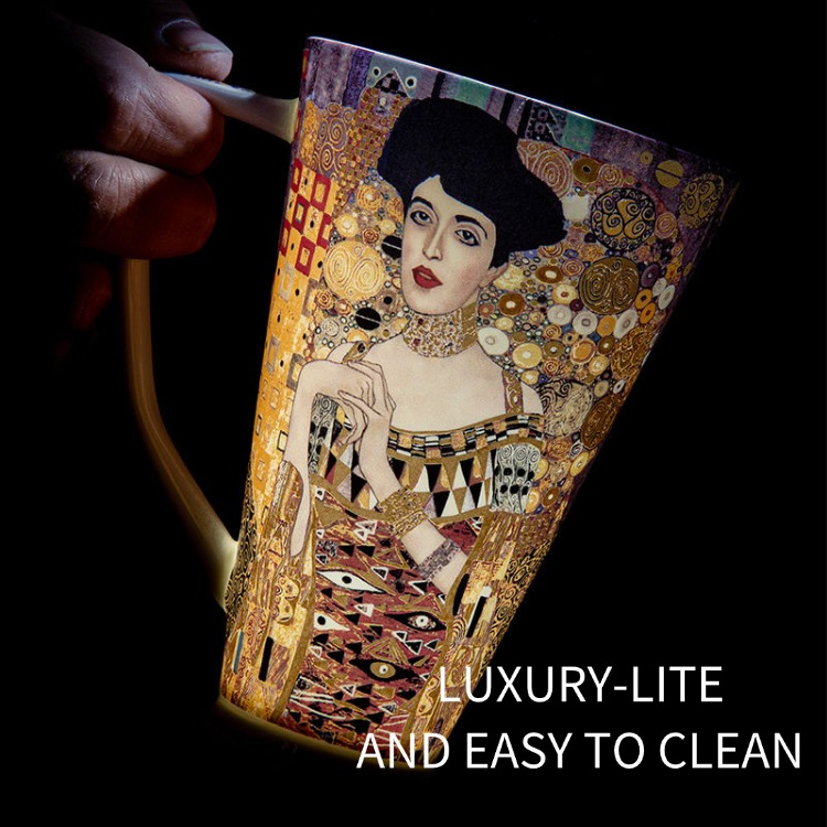 ceramic teacup Vase-Shaped Ceramic Mug Decorated by Renowned Masterpiece