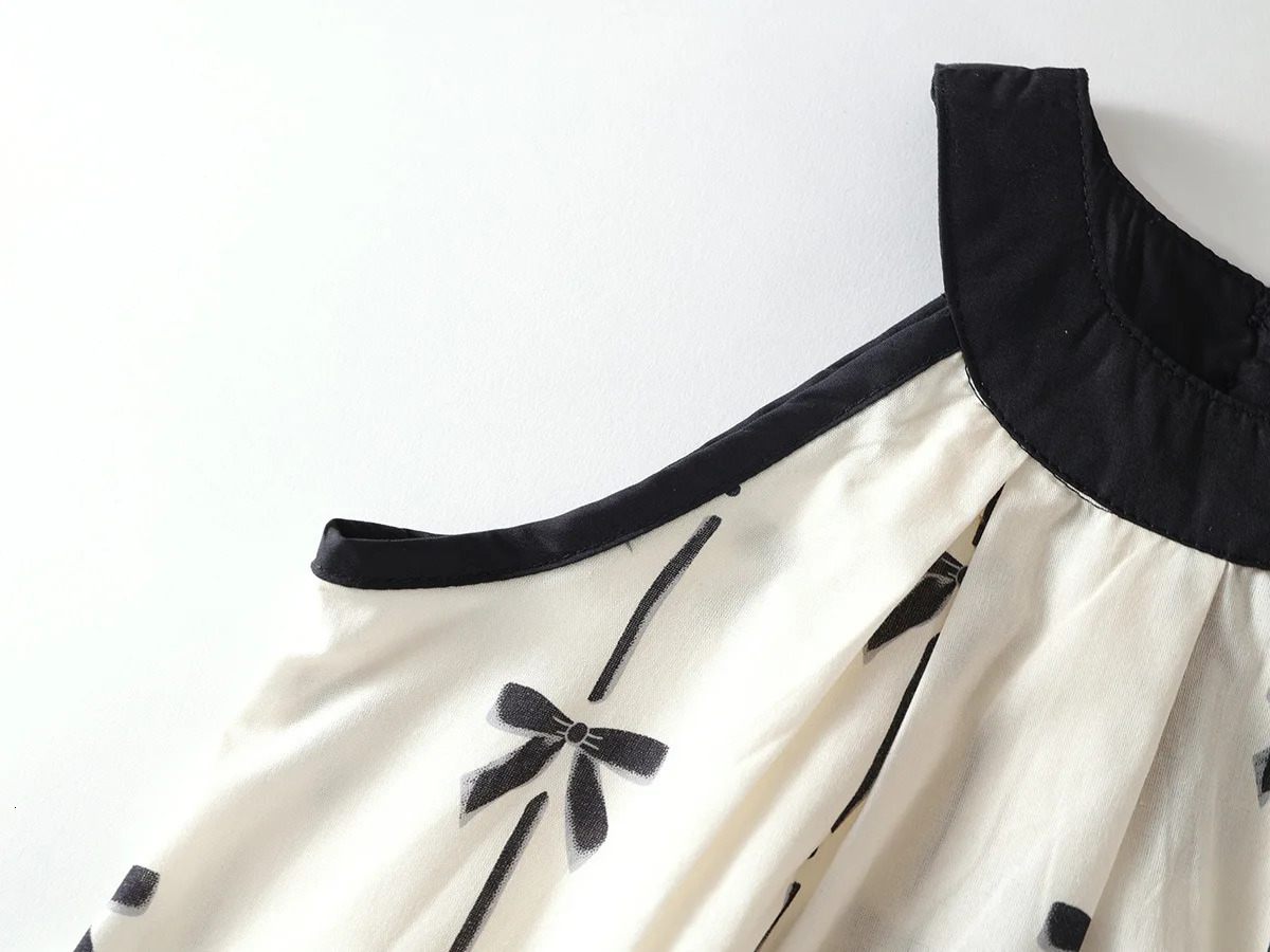 Summer Girls Pure Cotton TwoPiece Set Korean Style Bowknot Sleeveless Halter Top WideLeg Loose Pants 250725