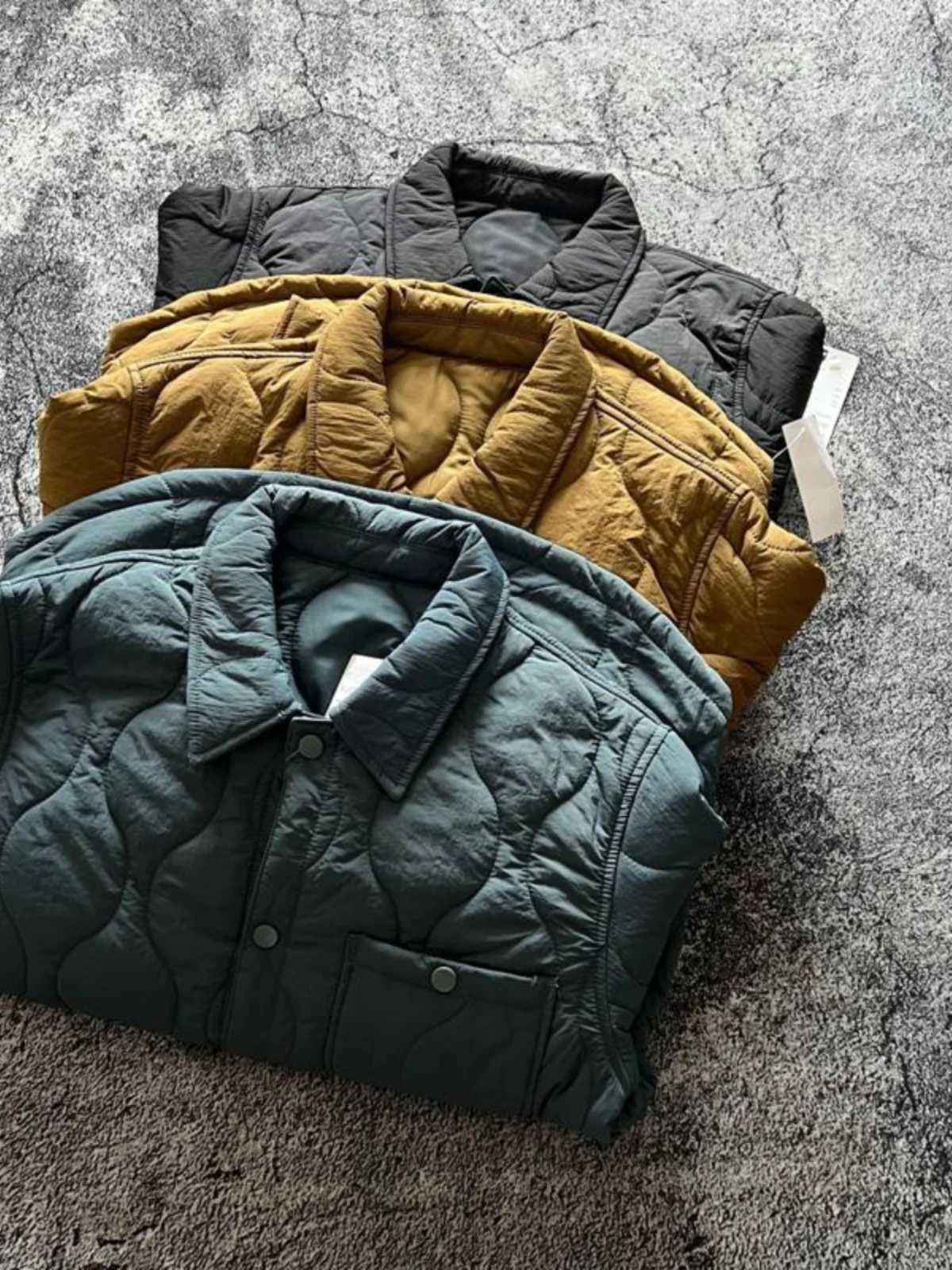 Quilted Cotton Lingge Japan Retro Oversize Loose Thermal Jackets Mens Lightweight Autumn Winter New Casual Cotton Padded Coats X250725