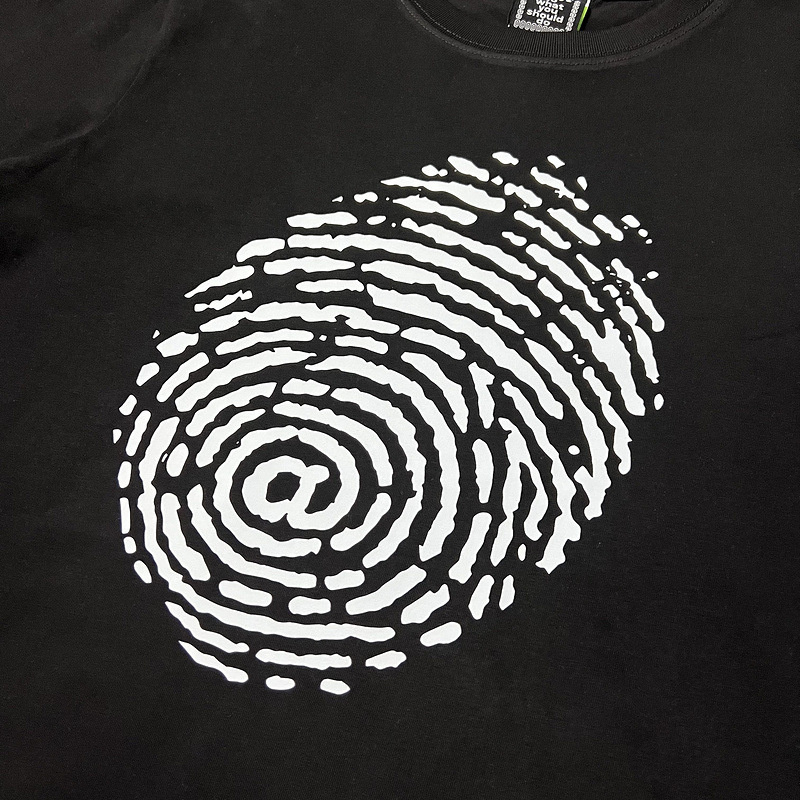 Retro Fingerprint Men's T-Shirts Cotton Short Sleeve Tshirts for Men and Women Round Neck Baggy Casual Tees Oversized Harajuku T-shirt