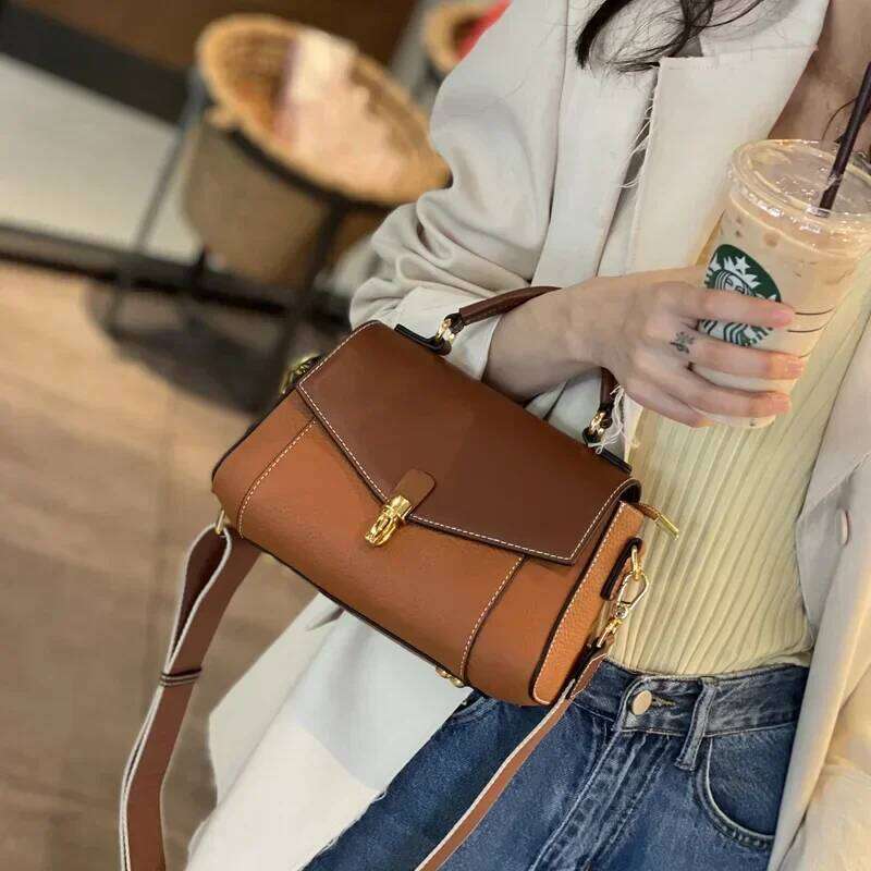 Women's Natural Cow Leather Shoulder Bags Female High Quality Messenger Crossbody Bag Ladies Fashion First Layer Cowhide Handbag