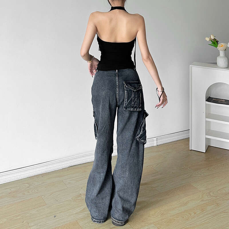 2024 Summer New Women's Solid Color Slim Fit Street Fashion Halter Sexy Backless Tank Top 38e